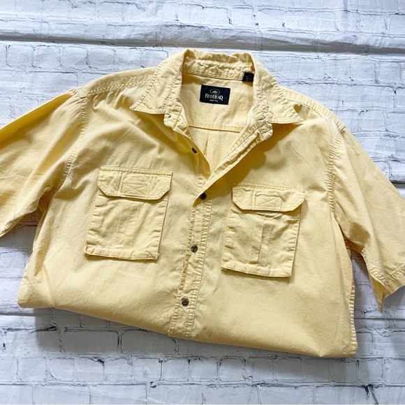 RedHead Other - Mens RedHead Yellow Short Sleeve Button Down Shirt